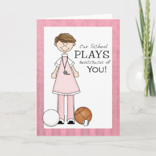 PE-Lehrerin Danke Karte