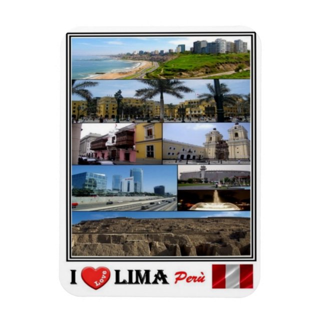 PE Perù - Lima - I Liebe Mosaic - Magnet (Vertikal)