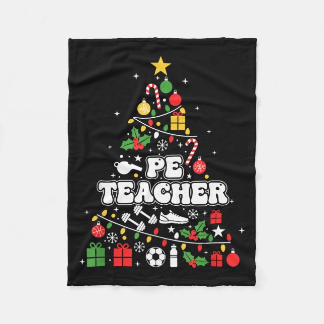 Pe Physical Education Teacher Christmas Tree Women Fleecedecke (Vorderseite)