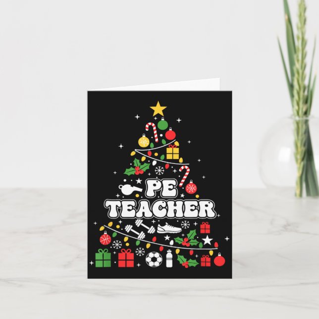 Pe Physical Education Teacher Christmas Tree Women Karte (Vorderseite)