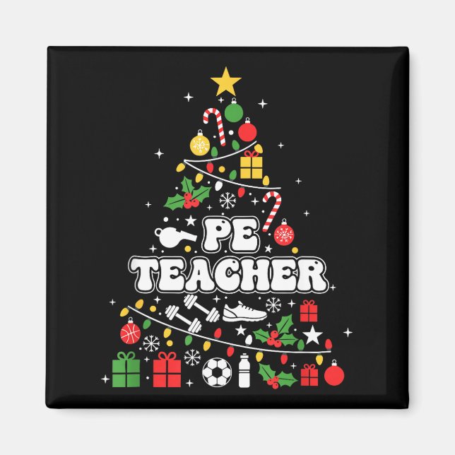 Pe Physical Education Teacher Christmas Tree Women Magnet (Vorne)