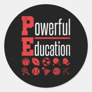 PE Teacher Gym Coach Leistungsstarke Bildung Runder Aufkleber