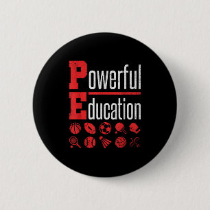Pe Teacher Gym Physical Bildung School Motivatio Button