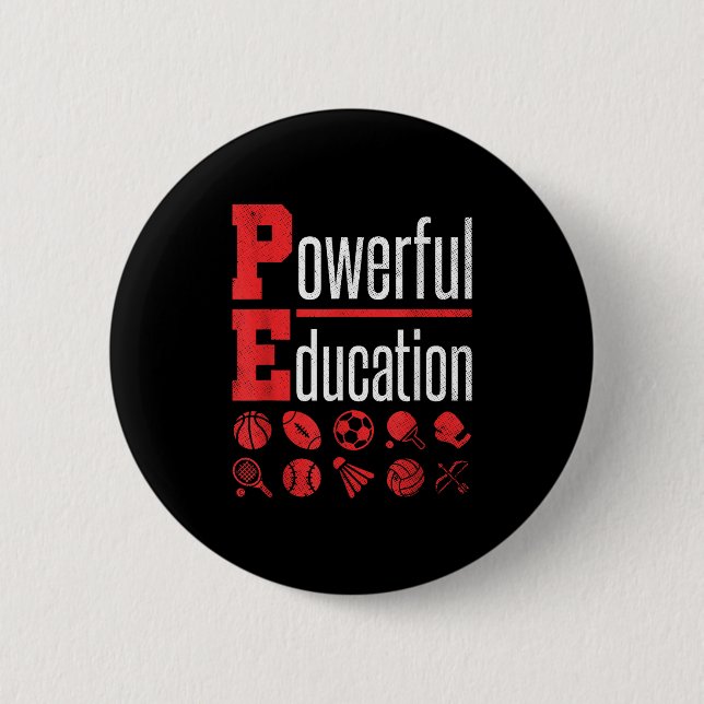 Pe Teacher Gym Physical Education School Motivatio Button (Vorderseite)