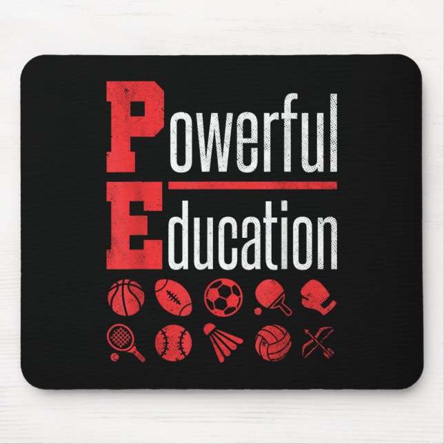 Pe Teacher Gym Physical Education School Motivatio Mousepad (Vorne)