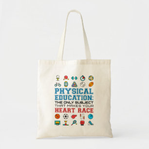 PE Teacher Phys Ed Gym Trainer Herzrasen Tragetasche