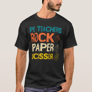PE Teacher Retro Vintag Rock Paper Scissage Game G T-Shirt