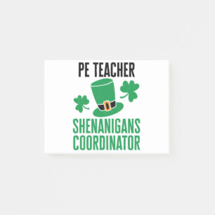 PE Teacher Shenanigans Coordinator St Patricks Day Post-it Klebezettel