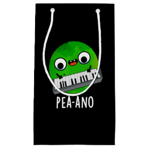 Pea-ano Funny Music Veggie Pea Pun Dark BG Kleine Geschenktüte
