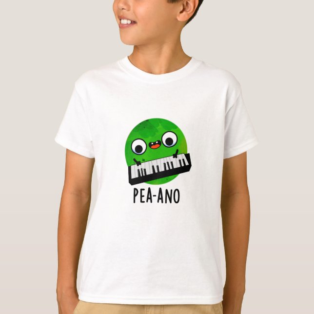 Pea-ano Funny Music Veggie Pea Pun T-Shirt (Vorderseite)