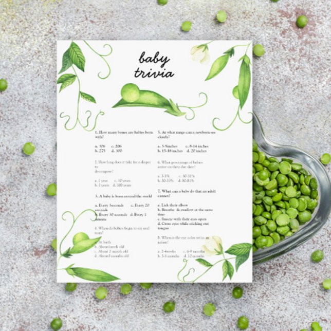 Pea Baby Dusche - Baby-Trivia-Spiel (Von Creator hochgeladen)