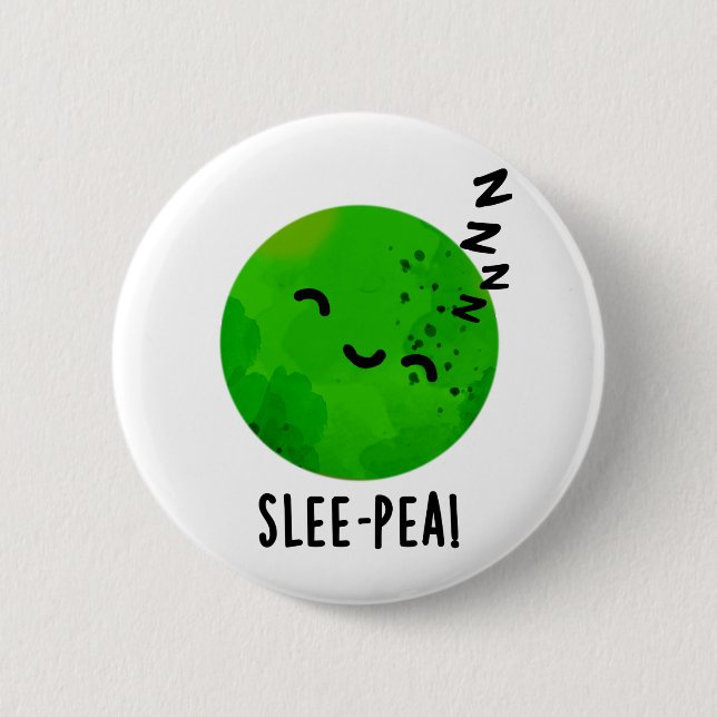 Pea Funny Sleeping Pea Pun Button (Vorderseite)
