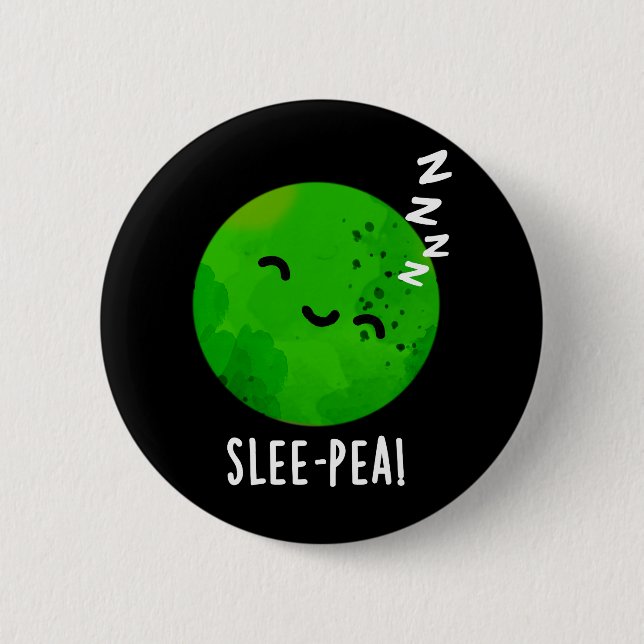 Pea Funny Sleeping Pea Pun Dark BG Button (Vorderseite)
