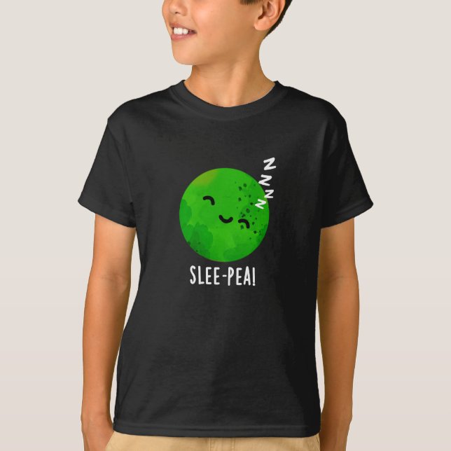 Pea Funny Sleeping Pea Pun Dark BG T-Shirt (Vorderseite)
