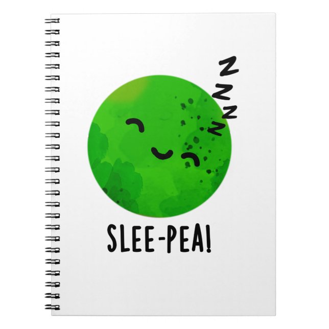 Pea Funny Sleeping Pea Pun Notizblock (Vorderseite)