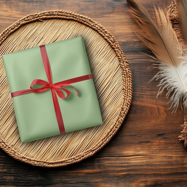 Pea Green Solid Color | Classic | elegant Geschenkpapier (Von Creator hochgeladen)