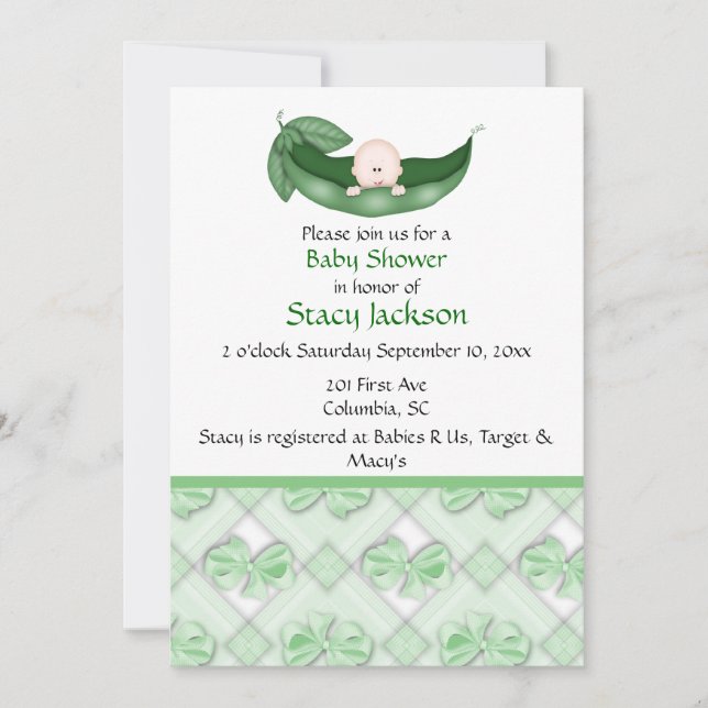 Pea im Pod Einladung (Vorderseite)