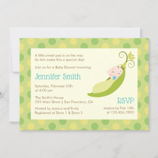 Pea in a Pod Baby Shower Einladung - Junge
