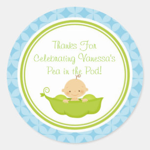 Pea in Pod Baby Shower Custom Favor Stickers