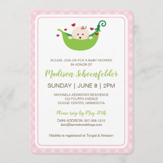 Pea in the Pod Baby Shower Invitation (Girl) Einladung