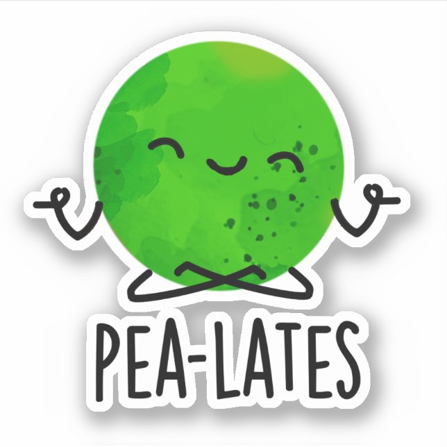 Pea-lates Funny Pilates Pea Pun Aufkleber (Vorderseite)