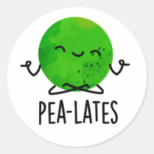 Pea-lates Funny Pilates Pea Pun Runder Aufkleber