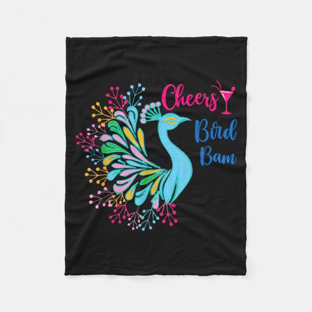 Pea Mahjong Cheers Bird Bam Chinese Mah Jong Wine  Fleecedecke (Vorderseite)