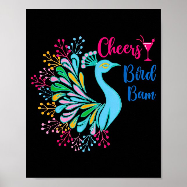 Pea Mahjong Cheers Bird Bam Chinese Mah Jong Wine  Poster (Vorne)