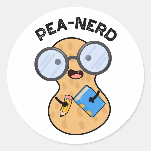 Pea-Nerd Funny Nerd Peanut Pub Runder Aufkleber (Vorderseite)