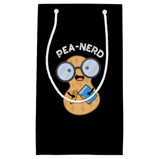 Pea-Nerd Funny Nerd Peanut Pun Dark BG Kleine Geschenktüte (Vorderseite)