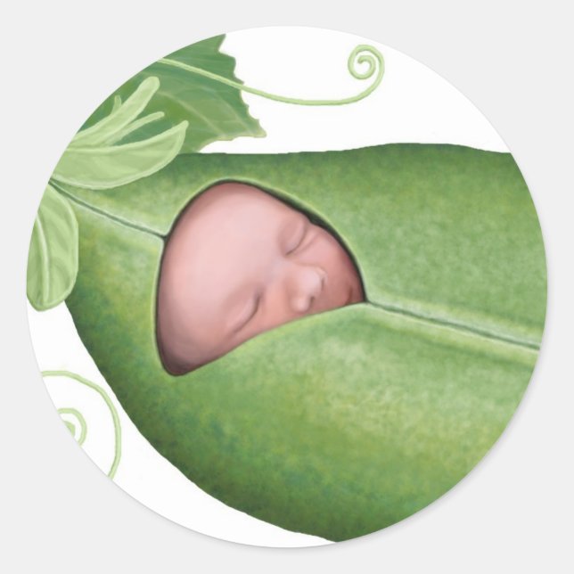 Pea Pod Baby Runder Aufkleber (Vorderseite)