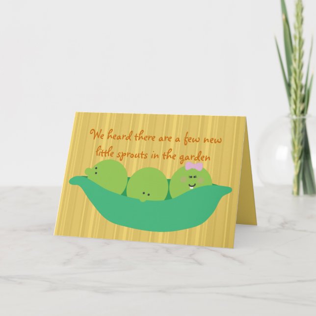 Pea Pod Pals Triole Babys Herzlichen Glückwunsch K Karte (Vorderseite)