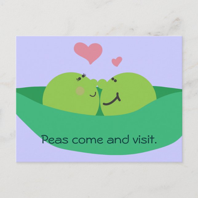 Pea Pod Sweethearts Postcard Postkarte (Vorderseite)