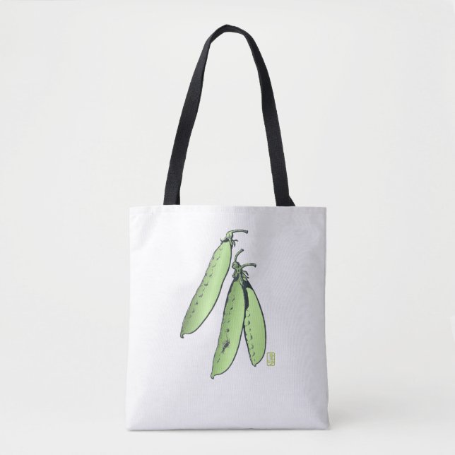 Pea Pods Sturdy Brushed Polyester Shoulder-Tasche (Vorderseite)