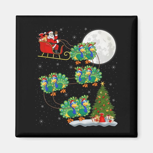 Pea Santa Sleigh Flying Funny Magazine Magnet (Vorne)