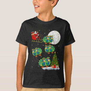 Pea Santa Sleigh Flying Funny Magazine T-Shirt