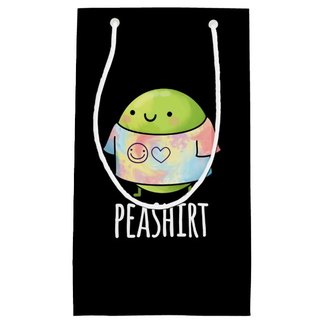 Pea Shirt Funny Veggie Pea TShirt Pun Dark BG Kleine Geschenktüte (Vorderseite)