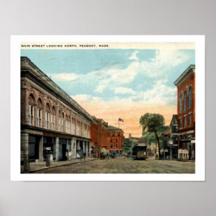 Peabody MA, Main St 1924 Vintage-Inspiriert Poster