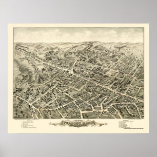 Peabody, MA Panoramic Map - 1877 Poster