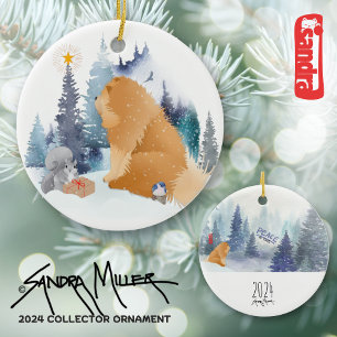 PEACE 2024 Chow Collector ornament-Sandra Miller Keramik Ornament