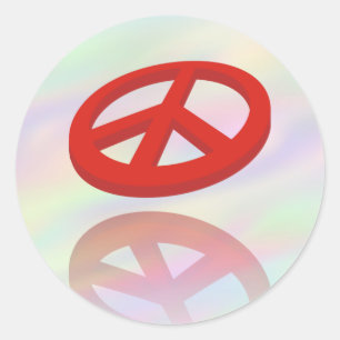 Peace 3D / Reflexion   Farblicht Runder Aufkleber