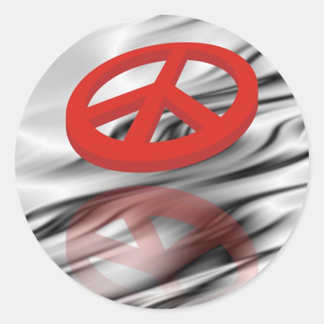 Peace 3D / Reflexion Runder Aufkleber (Vorderseite)