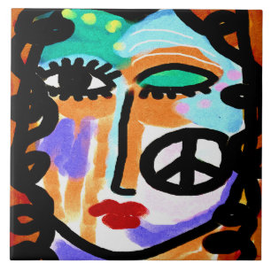 Peace Abstrakt Digital Painting Fliese
