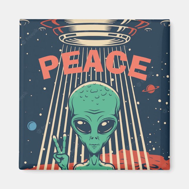 Peace Alien Magnet (Vorne)