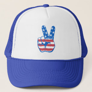 Peace American Flag Pattern Truckerkappe