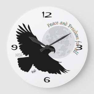 Peace and freedom for all große wanduhr