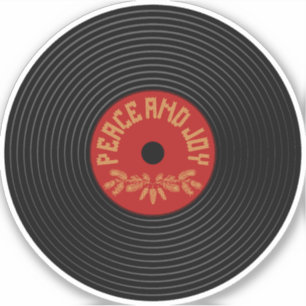 Peace and joy vinylrecord design aufkleber