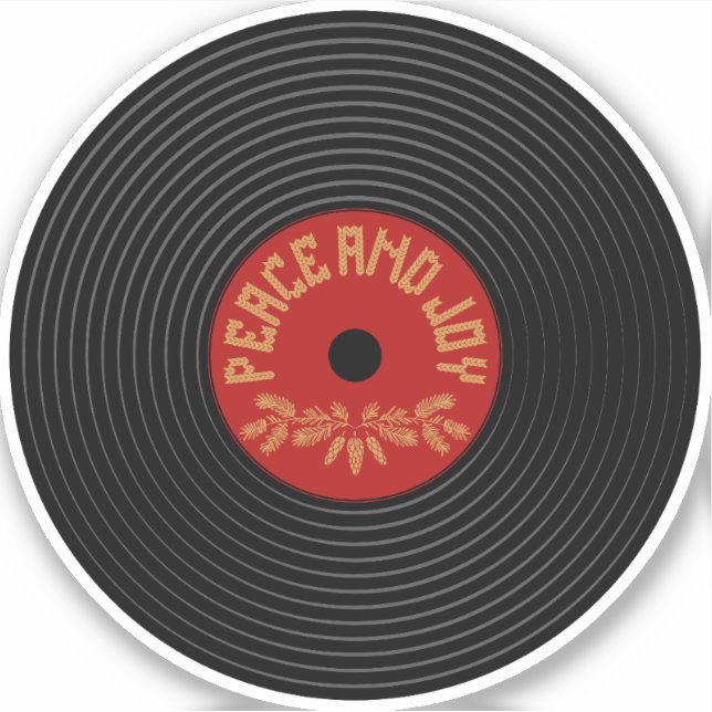 Peace and joy vinylrecord design aufkleber (Vorderseite)