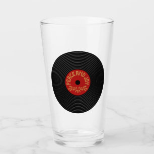 Peace and joy vinylrecord design glas