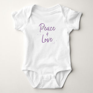 PEACE-and-Love-Purple Baby Strampler